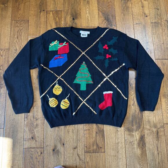 Leslie Fay Sweaters - VTG Leslie Fay The Christmas Sampler 1994 Sweater Novelty Knit Womens Sz XL